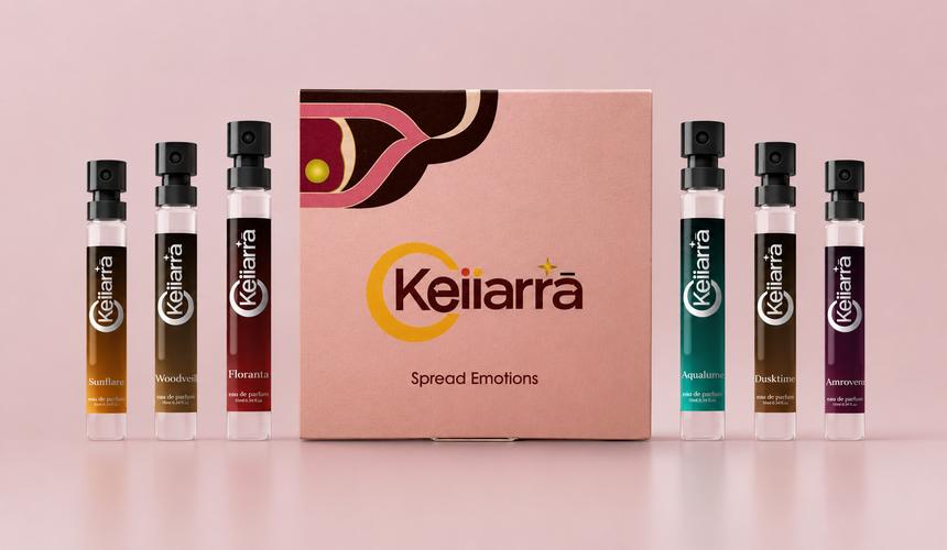 Keiiarra Try It Kit · six sample vials with gift box